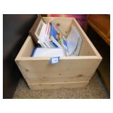 Wood Box w/ Frames, Photo Paper, Etc