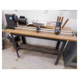 Craftsman Wooden Lathe, Table, Knives