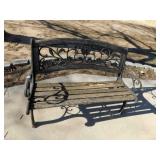 Metal/Wood Outdoor Bench, rotted wood