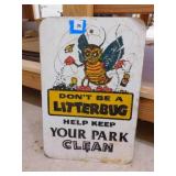 Litterbug Metal Sign, 12" x 18"