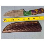 Drop point blade knife w/composite/wood handle.