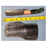 Sheepsfoot blade knife w/composite/wood handle.