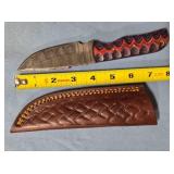 Drop point blade knife w/spine jimping.