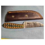 Straight point knife w/jimping on spine.