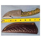 Trailing point blade knife w/gut hook.