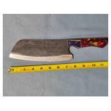 Cleaver. Damascus steel. composite/wood handle