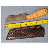 Tanto blade knife w/carved wood handle.