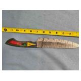 Modified blade kitchen knife. Two tone wood handle