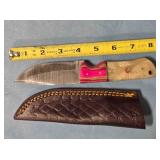 Clip point knife w/composite/wood handle