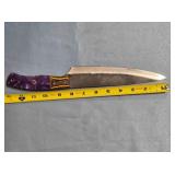 Drop point blade knife. composite/wood handle.