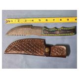 Serrated straight blade knife. 10" length.