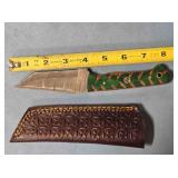 Tanto blade knife. Carved wood handle.