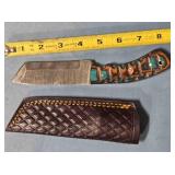 Tanto blade knife. Carved wood handle.
