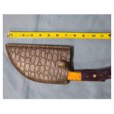 12" cleaver w/composite/wood handle & thong hole
