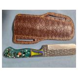 Sheepsfoot blade knife w/light jimping on spine