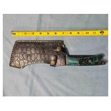 12" cleaver w/turtle head carving in handle