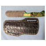 Sheepsfoot blade knife w/light jimping on spine