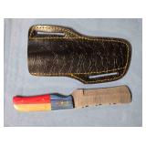 Sheepsfoot blade knife w/light jimping on spine