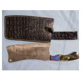 12" cleaver w/composite/wood handle & thong hole