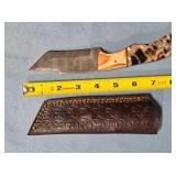 Tanto blade knife. Damascus steel.