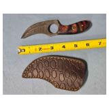 Trailing point knife w/jimping on spine.