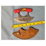 Alaskan Ulu knife w/wood handle. Damascus steel.