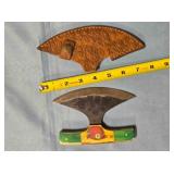 Alaskan Ulu knife w/wood handle. Damascus steel.