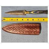 Spear point knife w/wood handle.