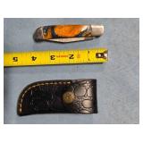 Folding pocket knife. Damascus steel.