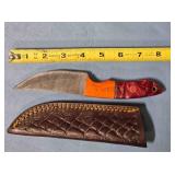 Trailing point knife. Wood & composite handle.