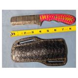 Sheepsfoot blade knife w/spine jimping.