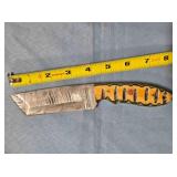 Tanto blade knife. Carved wood handle.