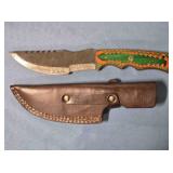 Serrated straight blade knife. 10" length.