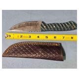 Straight blade knife w/jimping on spine.