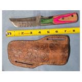 Talon blade knife w/jimping on spine.