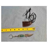 Small trailing point knife w/key chain.