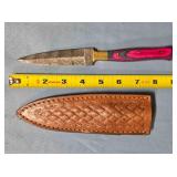Spear point knife w/wood handle.