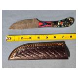 Straight point blade w/composite/wood handle.