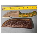 Trailing point knife w/gut hook. 8" length.