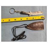 Small Recurve blade knife w/keychain & 13" cord