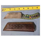 Tanto blade knife w/wood handle & thong hole