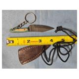 Small drop point knife blade w/keychain.