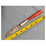 Folding pocket knife. Drop point blade w/jimping