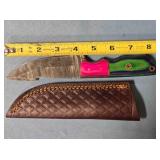 Straight blade knife w/light jimping. 8" length