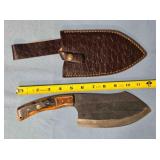 Nesmuk-style cleaver. Damascus steel.