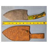 Nesmuk-style cleaver. Damascus steel.