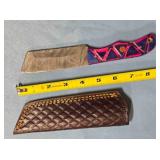 Tanto blade knife w/carved wood handle.