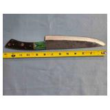 Drop point blade knife. composite/wood handle.