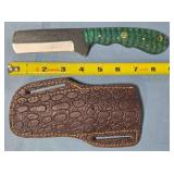 Sheepsfoot blade knife w/blade guard.