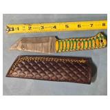 Tanto blade knife. Carved wood handle.